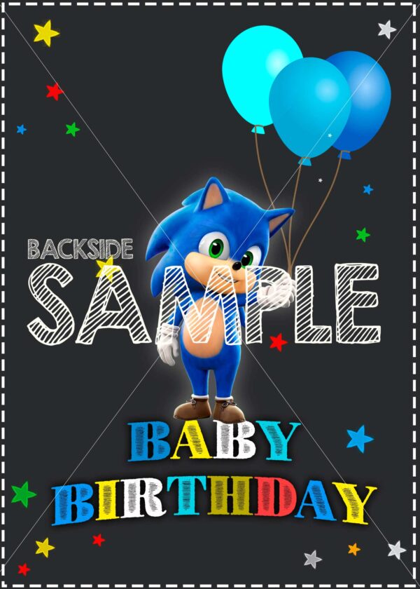 Beautiful Sonic Birthday Invitation,  Baby Sonic invitation - Image 2