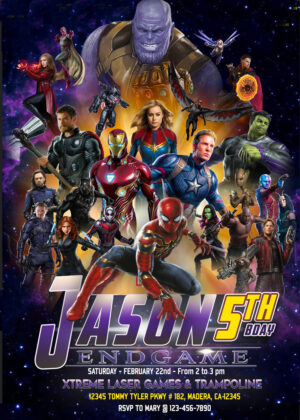 Avengers 4 EndgameBirthday Invitation.PRINTABLE DIGITAL FILE