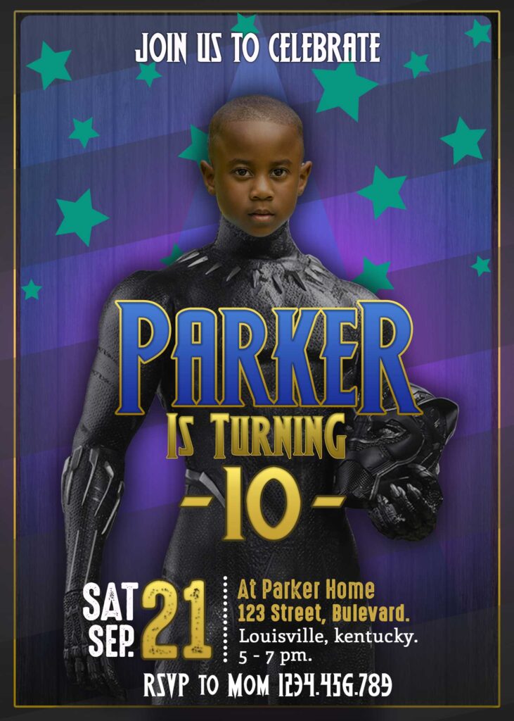 Black Panther Birthday Invitation