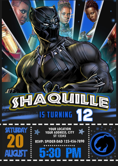 Black Panther 2 Birthday Invitation