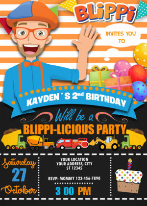 Blippi Invitation