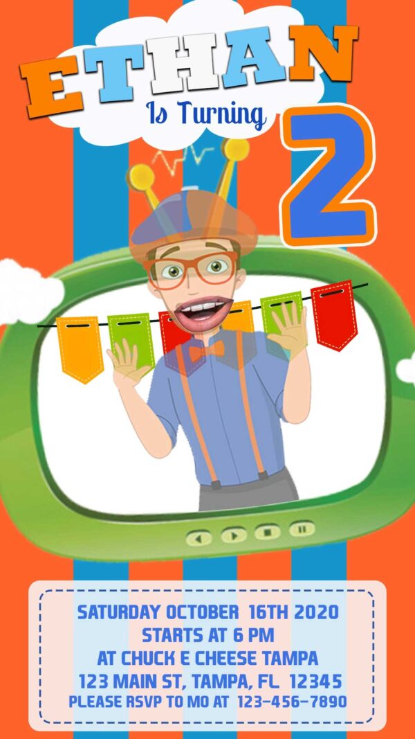 Blippi Invitation