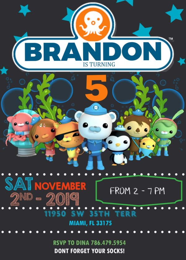 Octonauts Pool Party Birthday Invitation