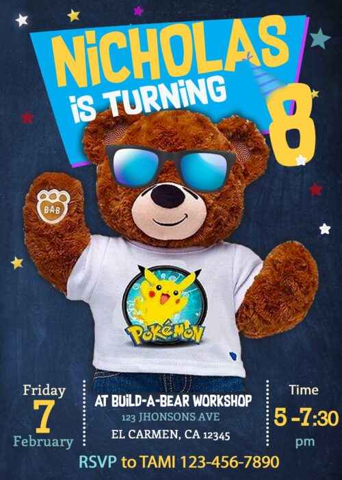 Build a bear Birthday Invitation