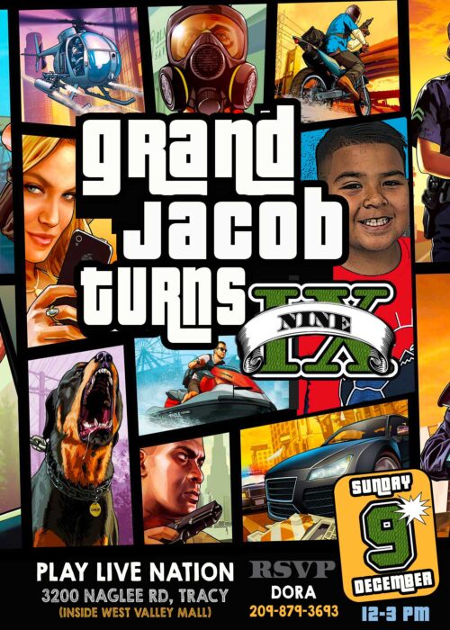 GTA Birthday Invitation