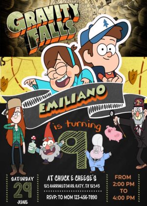 GRAVITY FALLS BIRTHDAY INVITATION