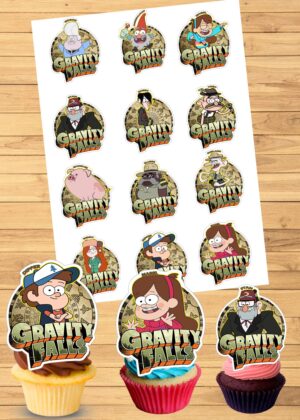 Free 12 Gravity Falls Characters Cupcake Toppers