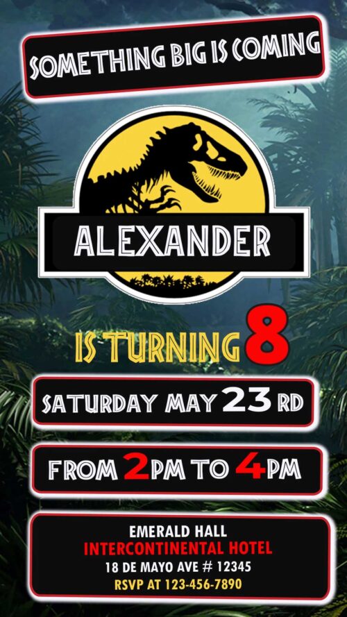 TERRIFIC JURASSIC WORLD BIRTHDAY PARTY VIDEO INVITATION 2020