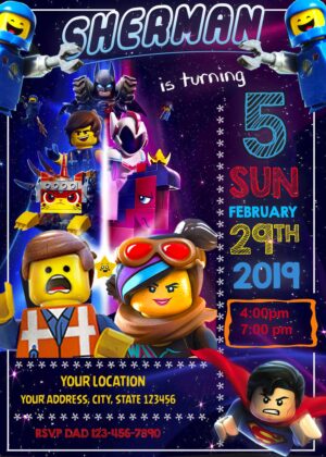 Lego Movie 2 Birthday Invitation