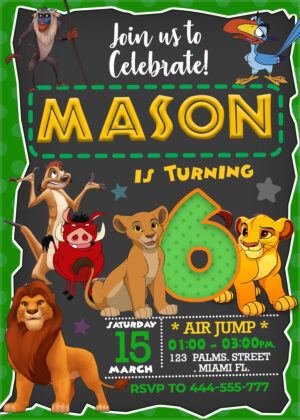 The Lion King Birthday Invitation