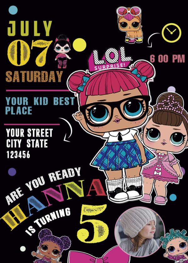 LoL Surprise Dolls Birthday Invitation - Image 3
