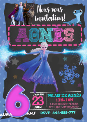La reine des neiges II Invitation d'anniversaire
