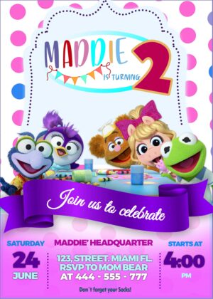 Awesome Muppet Babies Birthday Invitation