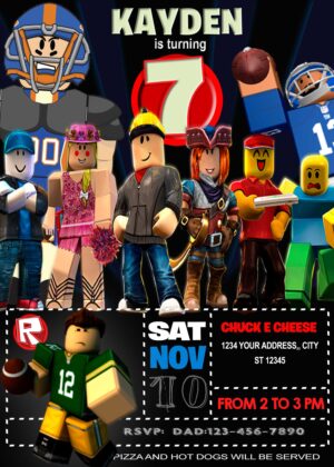 Roblox Avatars Birthday Invitation