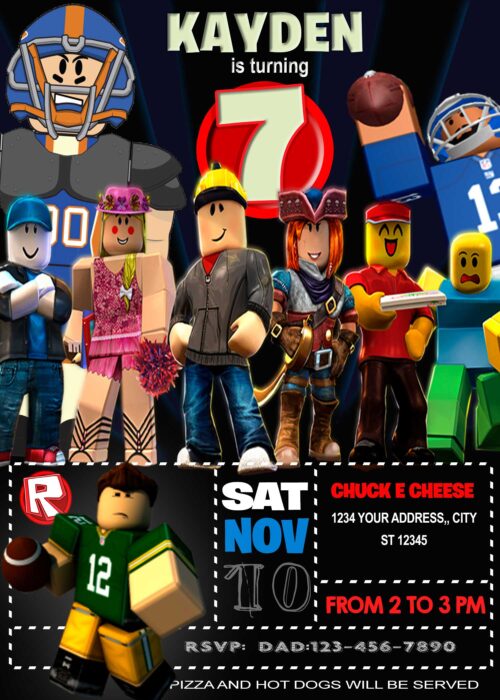 Roblox Avatars Birthday Invitation