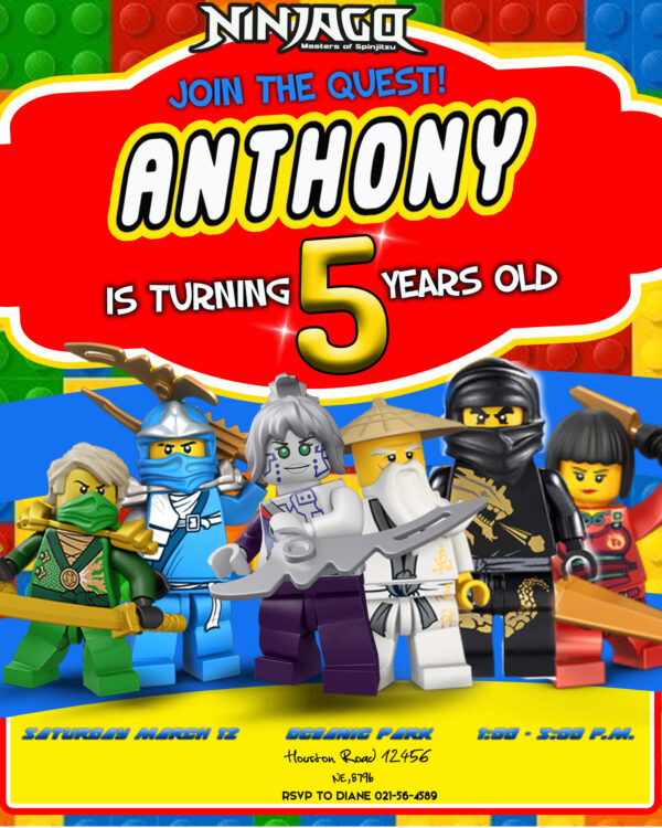 Ninjago Birthday Invitation