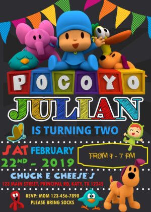 Pocoyo Birthday Invitation