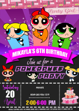 Powerpuff Girls Birthday Invitation