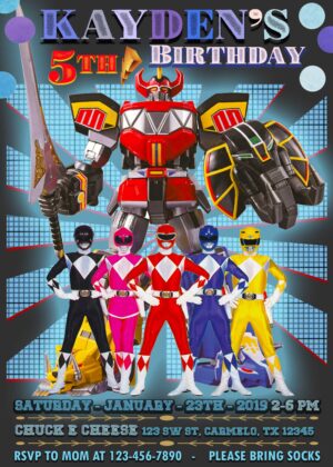 Power Rangers Birthday Invitation