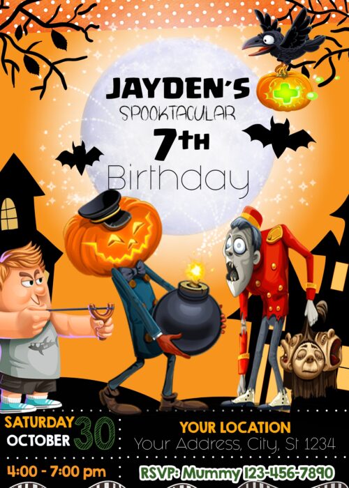 Pumpkin Head Halloween Invitation