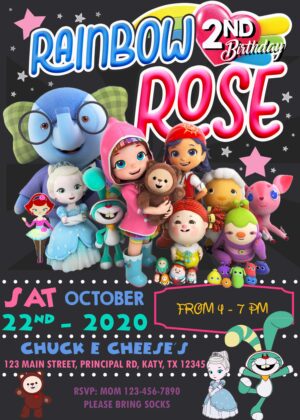 Precious Rainbow Ruby Birthday Invitation