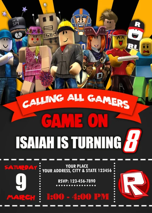 Roblox Birthday Invitation 2
