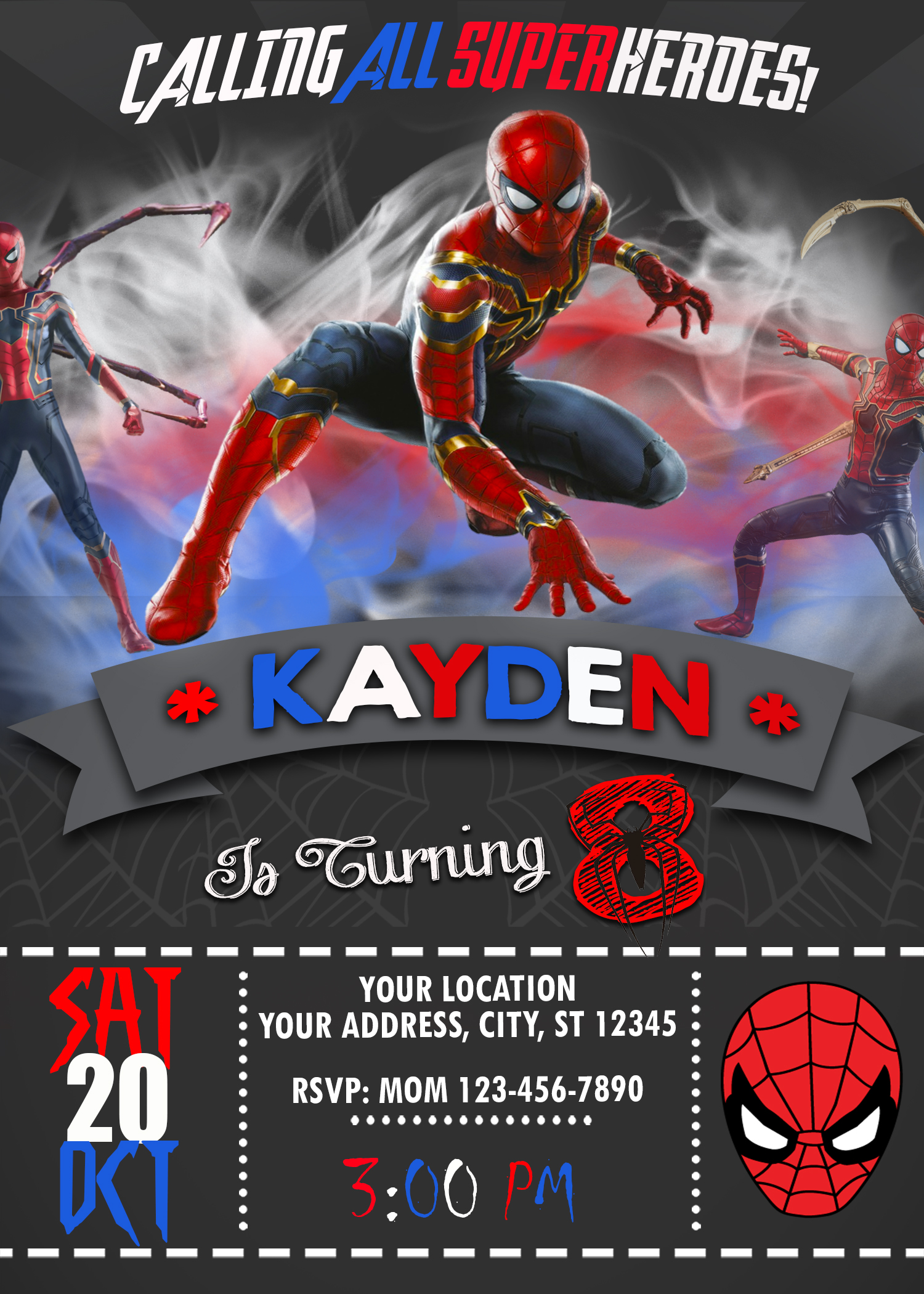 Spiderman Birthday Invitation - oscarsitosroom