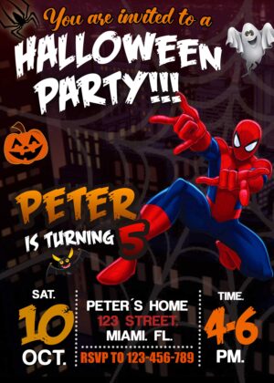 Spider-Man Halloween Invitation