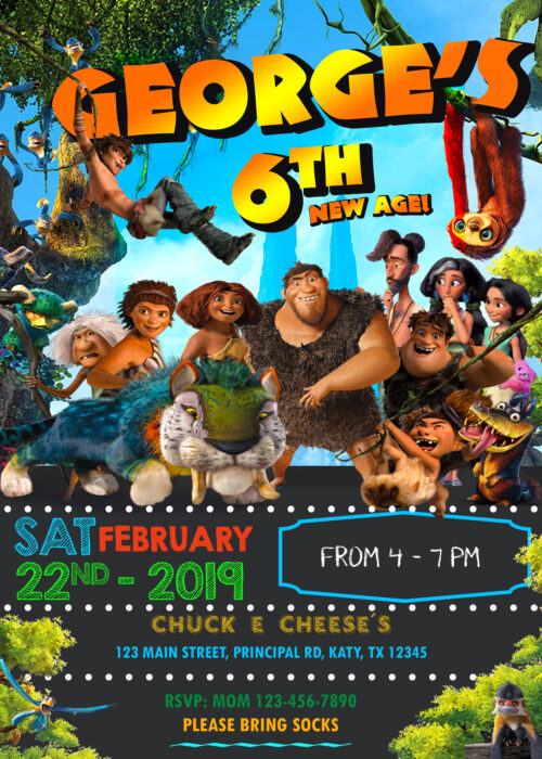 The Croods 2 Birthday Invitation