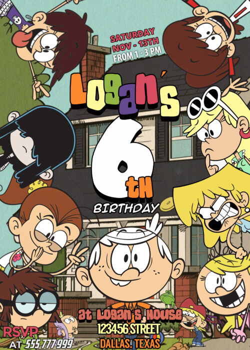The Loud House Birthday Invitation