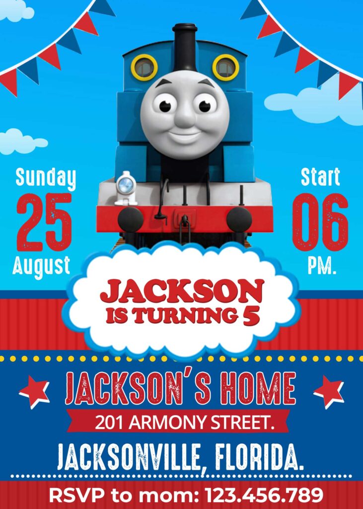 Thomas the train birthday invitation template