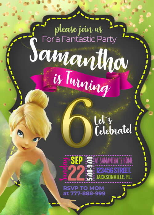 Tinkerbell Birthday Invitation