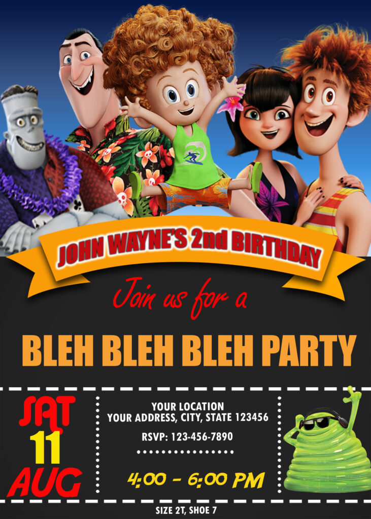 Hotel Transylvania 3 Birthday Invite
