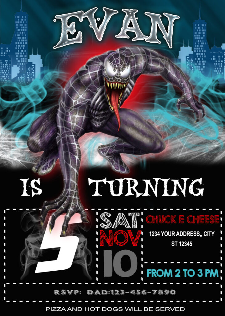 Venom Birthday invitation