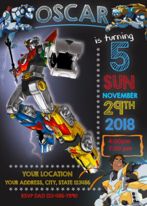 Voltron Birthday Invitation
