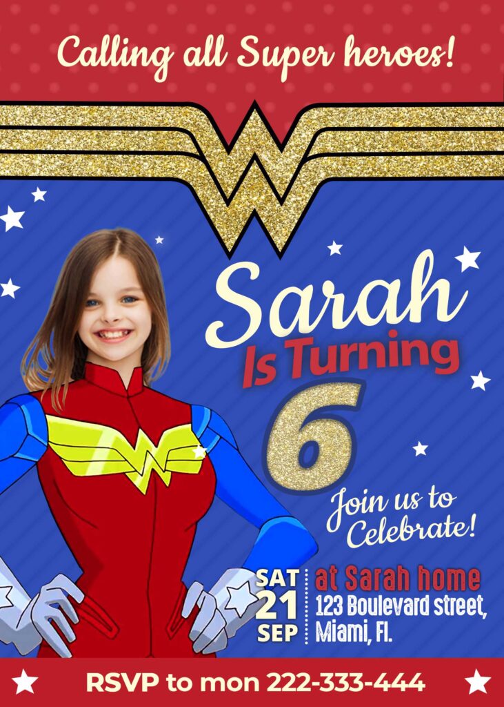 Wonder Woman Invitation