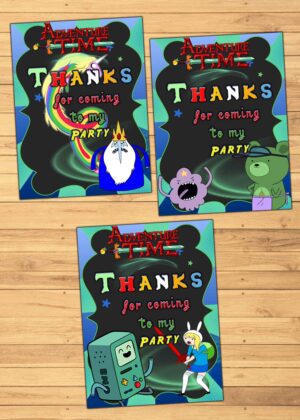 3 Free Adventure Time Thank You Cards