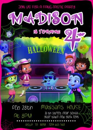Spooktacular Vampirina Halloween Invitation