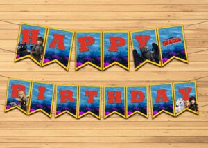 Free How to Train your Dragon Printable Pendant Birthday Banner