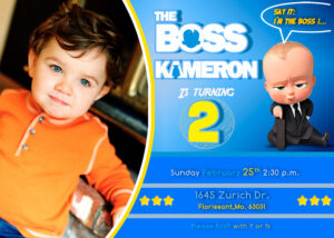 The Boss Baby Birthday Invitation with photo included