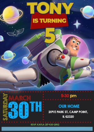 Spectacular Buzz Lightyear Birthday Invitation