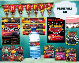 Amazing Cars party kit printable Bundle