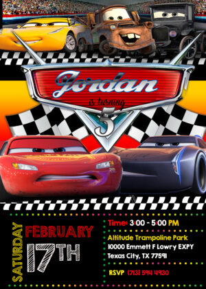 Cars Birthday Invitation