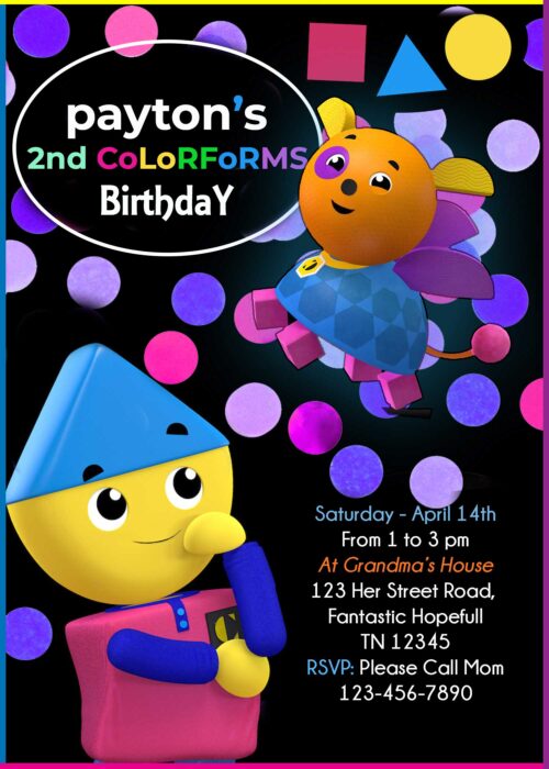 Charlie Colorforms City Birthday Invitation