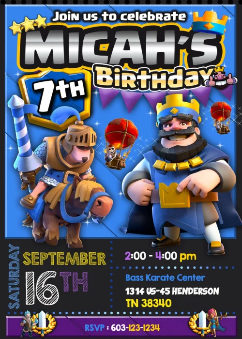clash royale birthday invitation