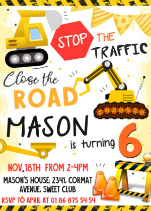 Construction Birthday Invitation