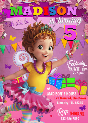 Fancy Nancy Birthday Invitation.