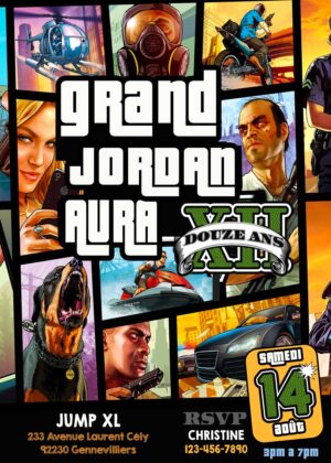 Carte imprimable d'anniversaire GTA