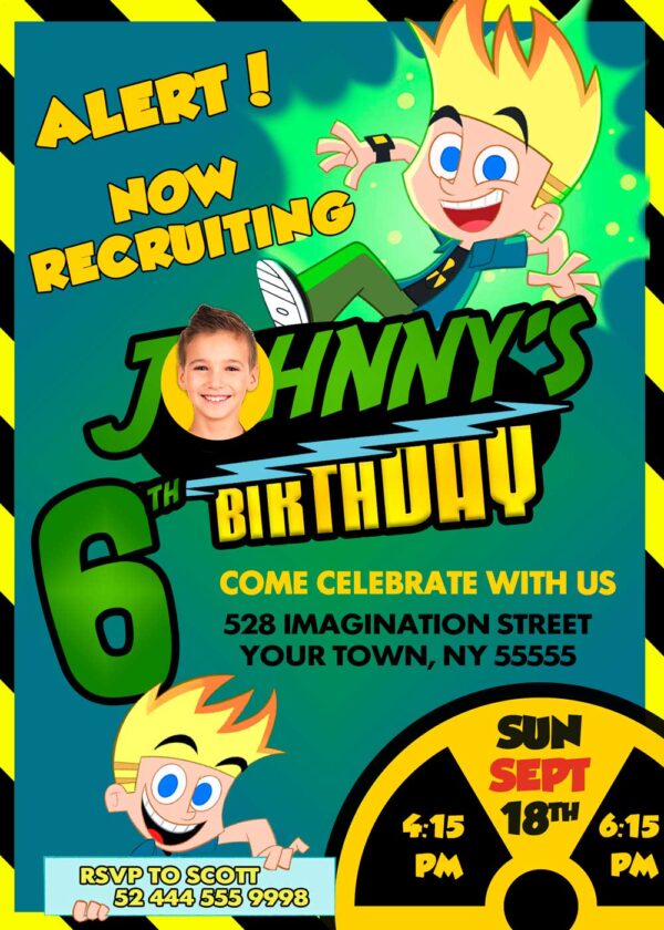 Johnny Test Birthday Invitation - Image 3