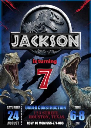 Jurassic World Birthday Invitation